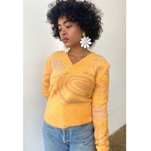 HOUSE OF SUNNY Hockney Knit Detachable Sleeve V Neck Sweater